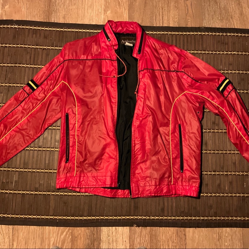 Red sporty 80s-90s windbreaker